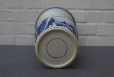 A Chinese blue and white yenyen 'river landscape' vase, Kangxi